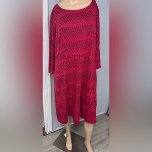 Elegant Red Patterned Dress